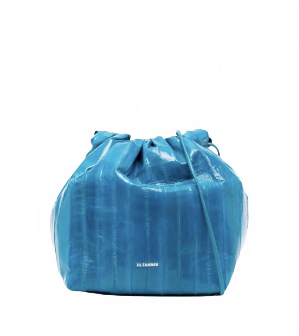 NEW JIL SANDER shoulder bucket bag in blue